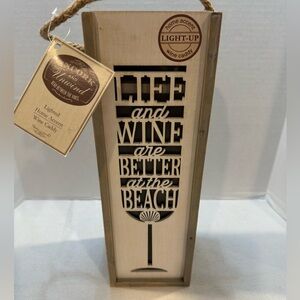 NEW "Life and Wine are Better at the Beach" Wine Caddy Lighted Home Accent